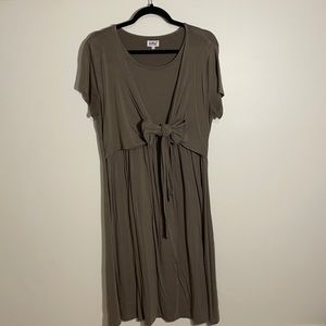 Dark Green Nursing Friendly Dress Size L